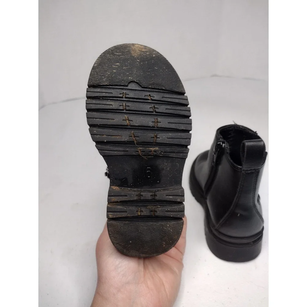 Baby Gap Kids‎ Black Faux Leather Side Zip Chelsea Boots Size 6